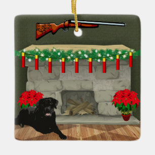Jagd Hund Shotgun Muschel Lichter Weihnachten Keramikornament