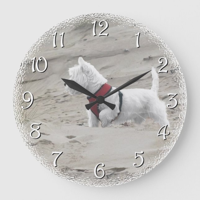 Jagd in den Dünen Große Wanduhr (Vorderseite)