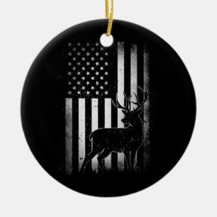Jagd Jäger Deer USA US-amerikanische Flagge Camouf Keramik Ornament