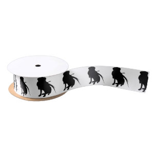 Jagd-Labrador-Retriever-Silhouette-Liebe-Hunde Satinband