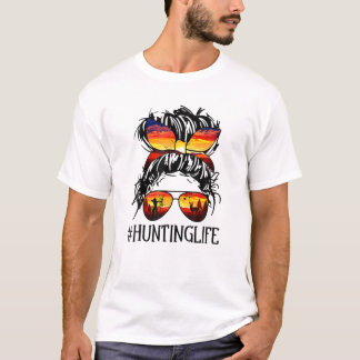Jagd Leben Haar Bun und Brille T-Shirt