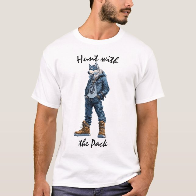 Jagd mit dem Pack Wolf Krieger-T - Shirt (Vorderseite)