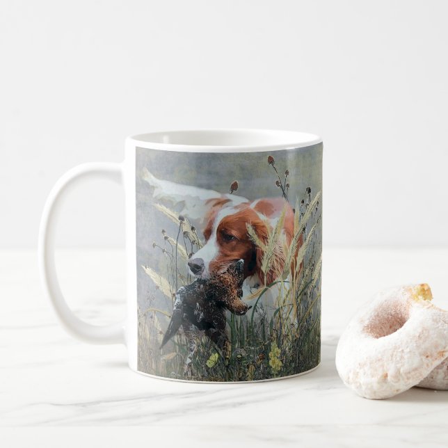 Jagd mit Epagneul Breton Kaffeetasse (Mit Donut)