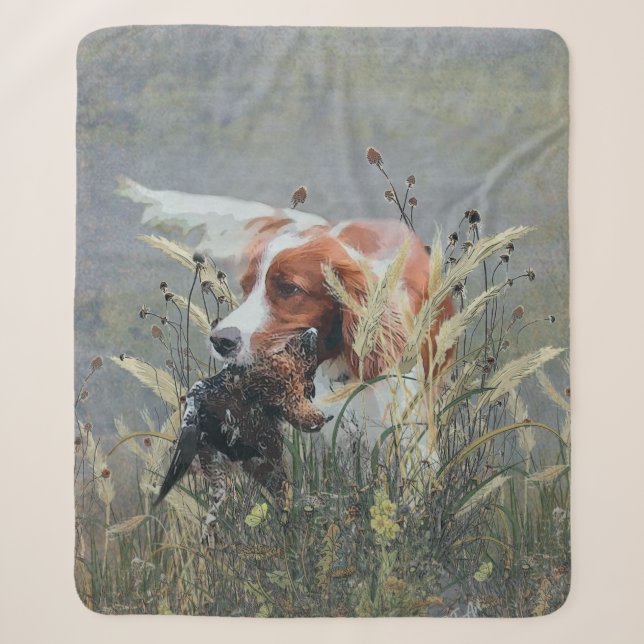 Jagd mit Epagneul Breton Sherpadecke (Vorderseite)