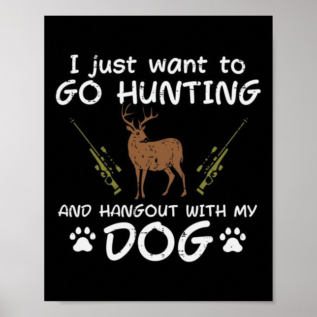 Jagd mit Hund-Funny Hirsche Jäger Männer Poster (Vorne)