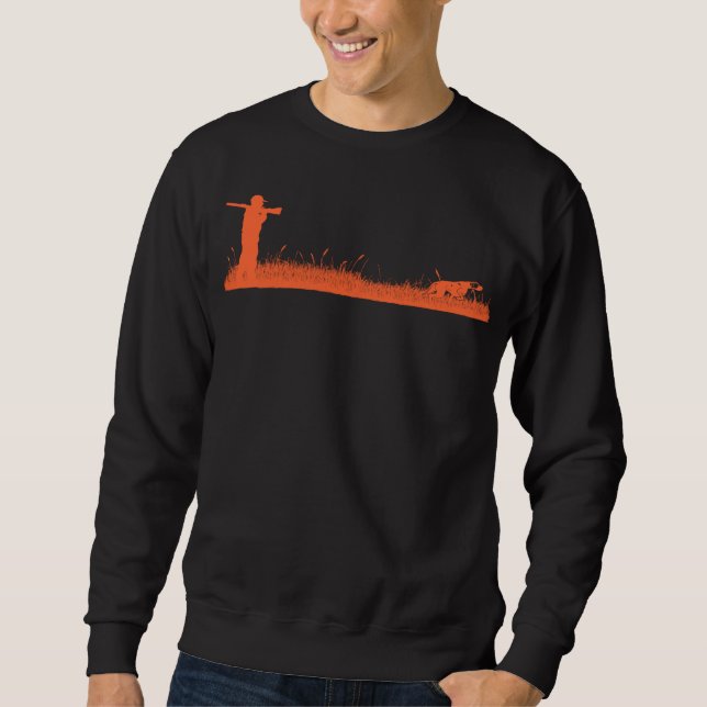 Jagd mit Hunden Orangenpunkthund und Jäger Sweatshirt (Vorderseite)