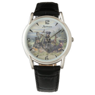 Jagd mit Jagdterern , Kunst Armbanduhr
