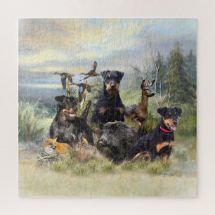 Jagd mit Jagdterern , Kunst Puzzle