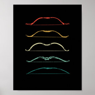 Jagd mit recurvebogen vintage bogenschütze poster