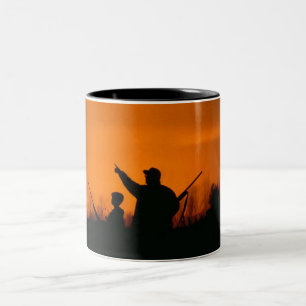 Jagd mit Vater Zweifarbige Tasse