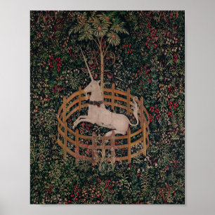 Jagd nach dem Einhorn Mittelalterliche Kunst - Ein Poster