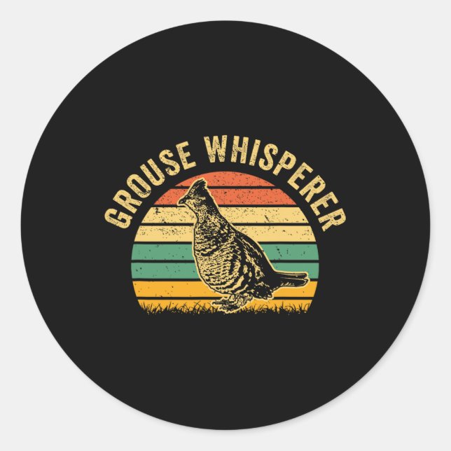 Jagd Ruffed Grouse Bird - Funny Whisperre Runder Aufkleber (Vorderseite)