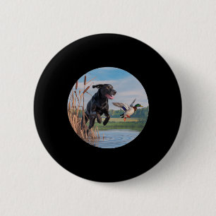 Jagd Schwarzer Labrador Labrador Hunde Jagd Enten. Button