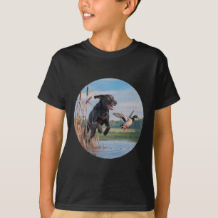 Jagd Schwarzer Labrador Labrador Hunde Jagd Enten. T-Shirt