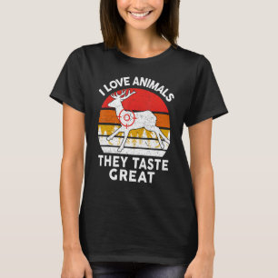 Jagd-Shirt Liebe Tiere Sie große Jäger Vater F T-Shirt