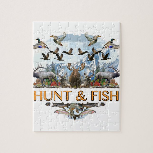 Jagd und Fische Puzzle (Vertikal)