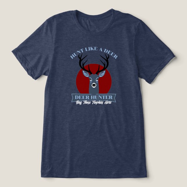 Jagd wie ein Hirsch Tri-Blend Shirt (Design Vorderseite)