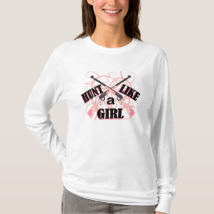 Jagd wie ein Mädchen-Rosa-Camouflage-Gewehr-T - T-Shirt