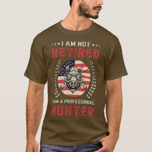 Jagd Wilden Boar Amerikanischer Flaggenjäger Retro T-Shirt