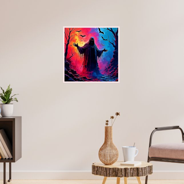 Jagddämon im Schatten-Design geschlossen Poster (Wohnzimmer 3)