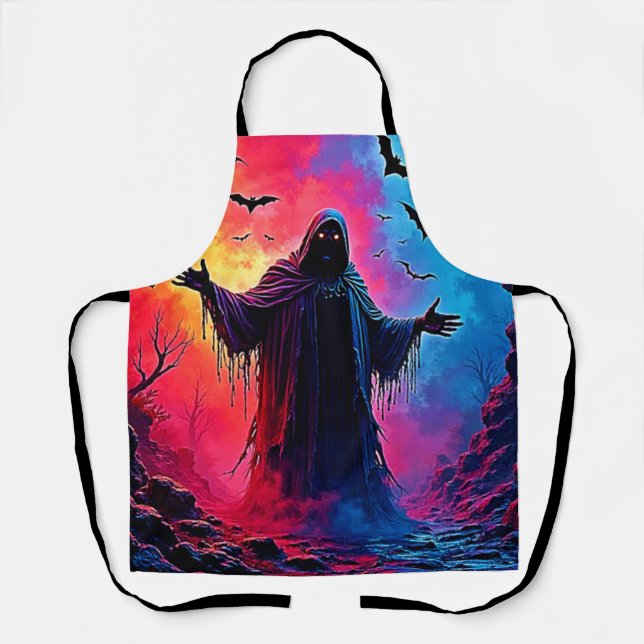Jagddämon im Schatten-Design geschlossen Schürze (Vorderseite)