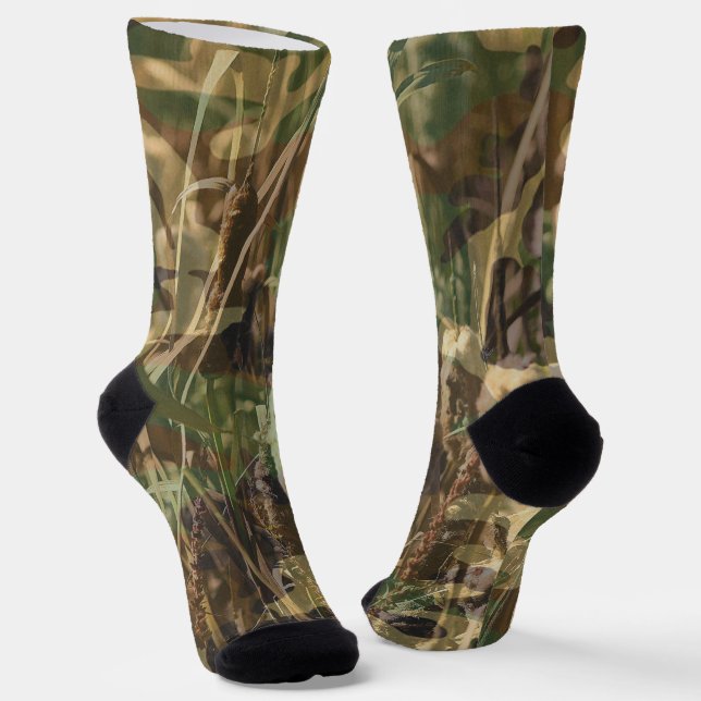 Jagdfischen Bulrush Camouflage Camouflage drucken Socken (Gewinkelt)