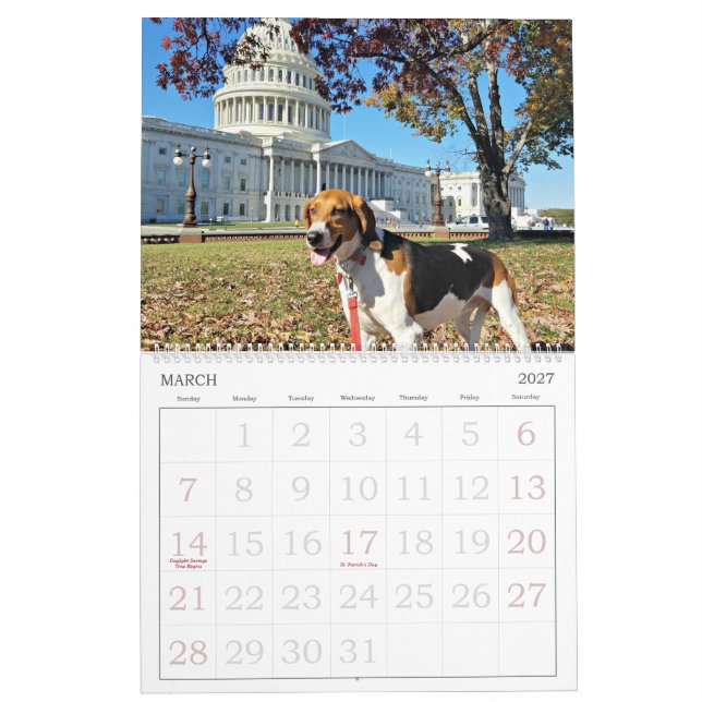Jagdhund-Bezirks-18-monatiger Kalender (Mär 2027)