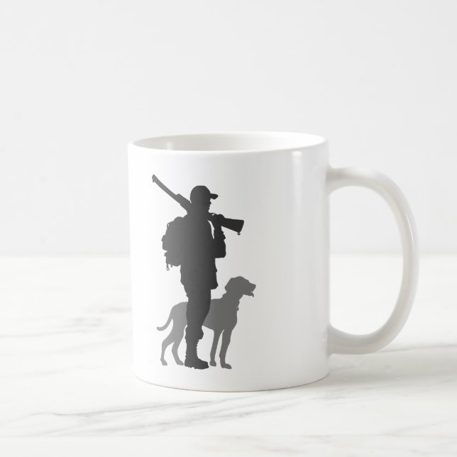 Jagdhund mit Jäger - Farbe wählen Kaffeetasse (Rechts)