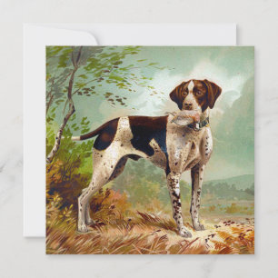 Jagdhund mit Vogel im Maul Feiertagskarte
