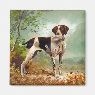Jagdhund mit Vogel im Maul Magnet