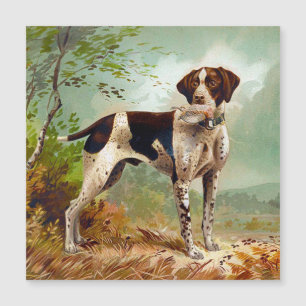 Jagdhund mit Vogel im Maul Magnetkarte
