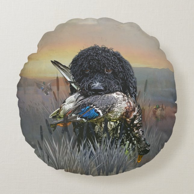 Jagdhund Rundes Kissen (Vorderseite)