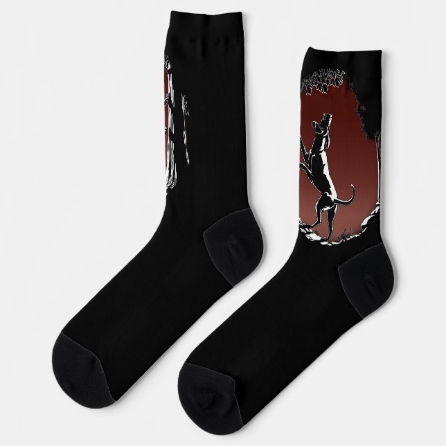 Jagdhund Socken Hound Dog Socken Anpassen (Linkes Detail)