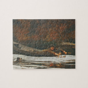 Jagdhund und Jäger, 1892 (Öl auf Leinwand) Puzzle