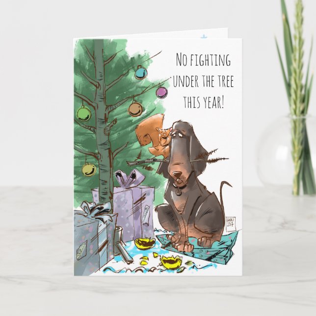 Jagdhund-Weihnachten Feiertagskarte (Vorderseite)