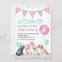 Jagdhunde Fahne Einladung Pawty Birthday