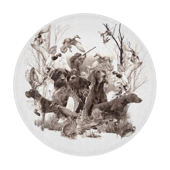 Jagdhunde , Hunde, Jagdsaison Dusche Curta Schneidebrett (Vorderseite)