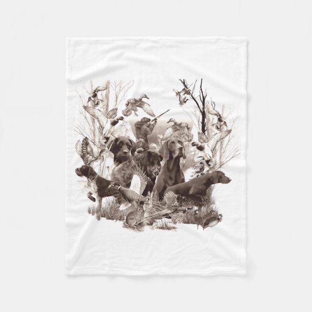 Jagdhunde ,Schusshunde,Jagdsaison Holzwall Ar Fleecedecke (Vorderseite)