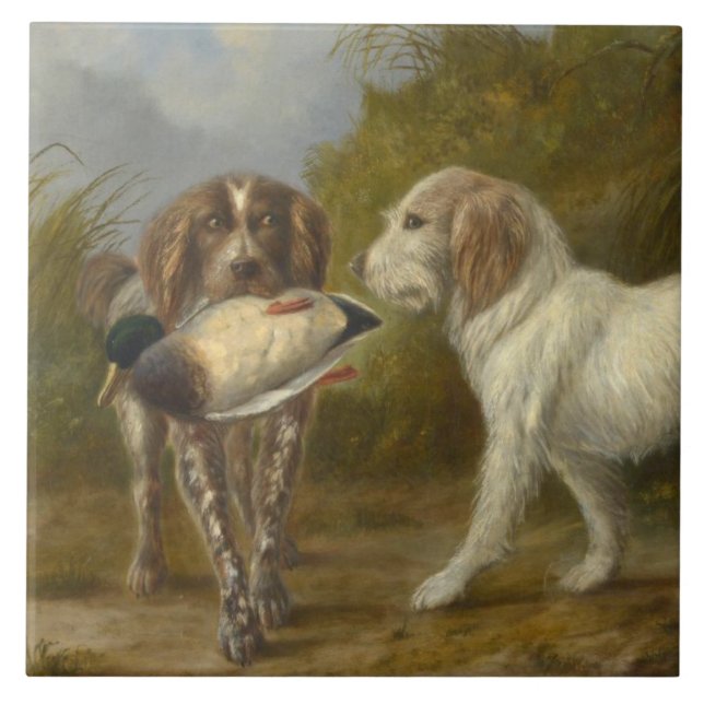 Jagdhunde (von Carlo Ademollo) Fliese (Vorderseite)