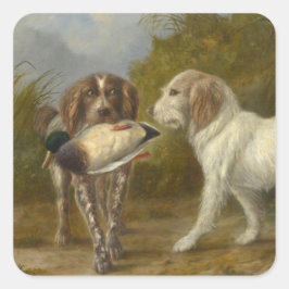 Jagdhunde (von Carlo Ademollo) Quadratischer Aufkleber