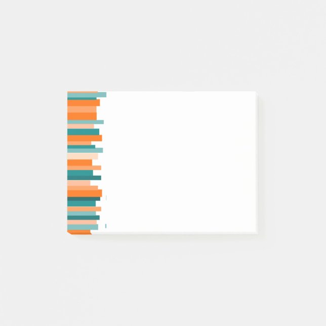 Jagdlinien - Aquamarin und Orange Post-it Klebezettel (Vorderseite)