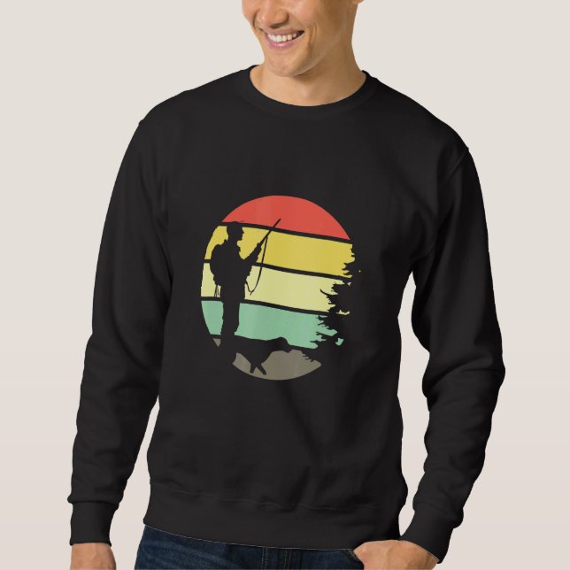 Jagdlizenz Retro-Sunset-Jäger mit Jagd D Sweatshirt (Vorderseite)