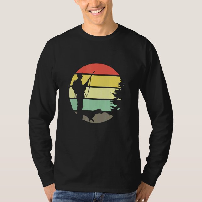 Jagdlizenz Retro-Sunset-Jäger mit Jagd D T-Shirt (Vorderseite)