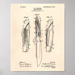 Jagdmesser 1903 Patent Kunst Alt Peper Poster
