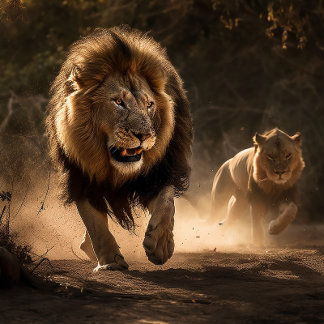 Jagdpartner Löwen und Löwen Jigsaw Puzzle
