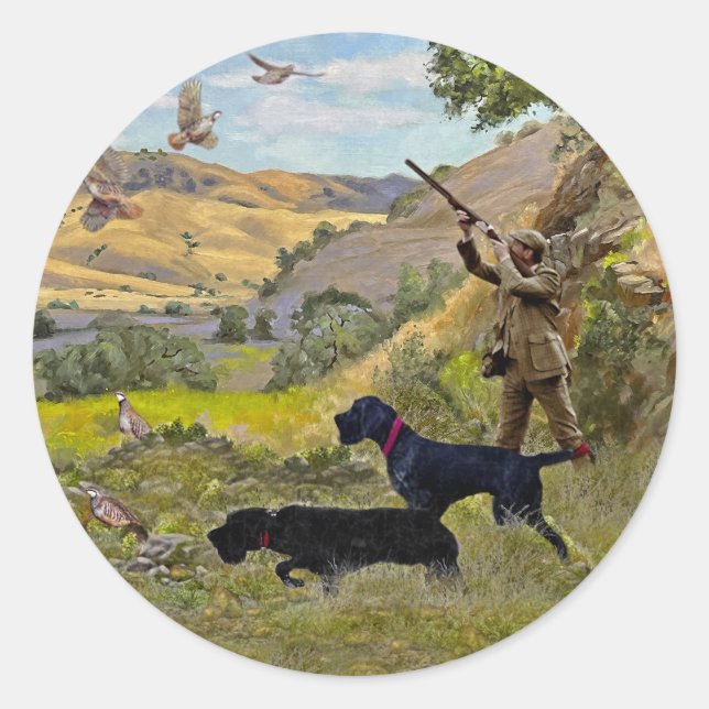 Jagdpartridge Runder Aufkleber (Vorderseite)