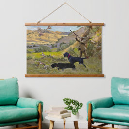 Jagdpartridge Wandteppich Mit Holzrahmen