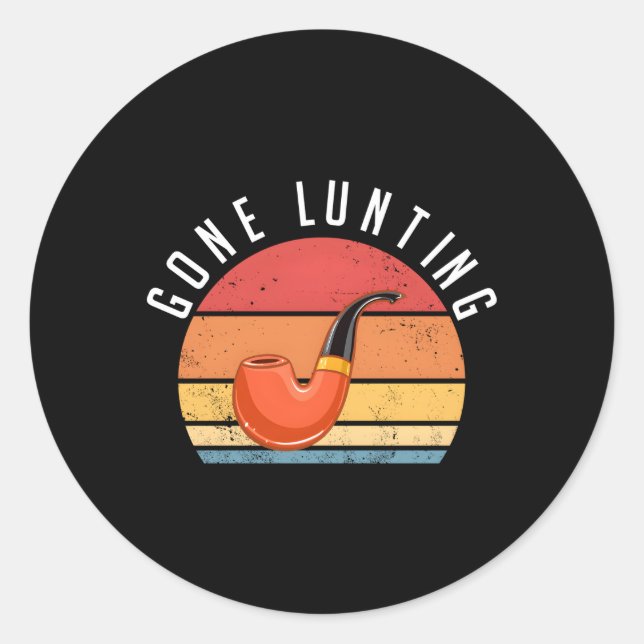 Jagdpfeife Rauchen Hobby Tabakpfeife Raucher Runder Aufkleber (Vorderseite)