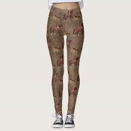 Jagdreiter und Hunde Leggings