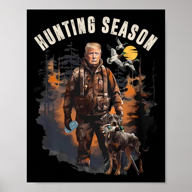 Jagdsaison Camouflage Jagd Trump Ente Jagd Tu Poster (Vorne)